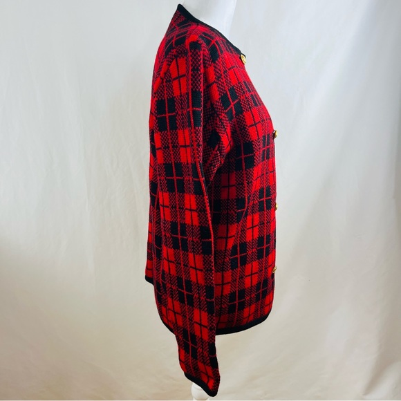 Vintage Brooks Brothers Ted Plaid 100% Wool Knit Cardigan/Blazer - Picture 3 of 11
